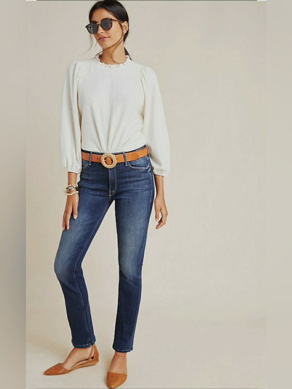 MOTHER Mid Rise Dazzler Slim Straight Jeans in Team Up Wash Size 27